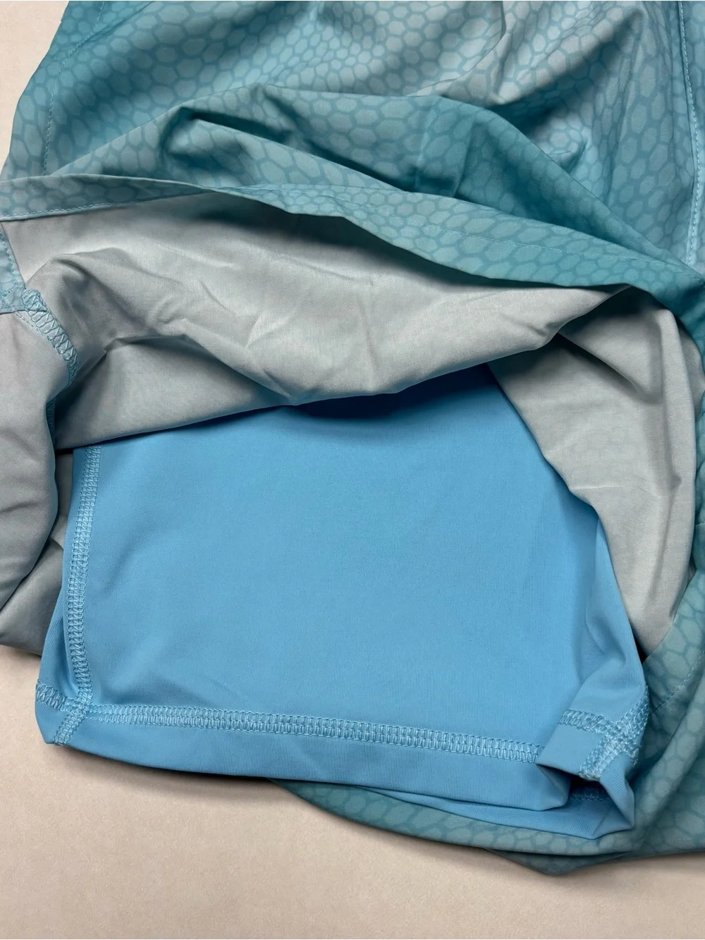 DSG Light Blue Performance Shorts with Hex Accent